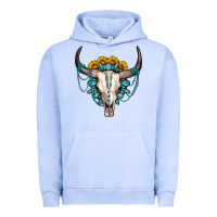Pigment Grape Ice sunflower gemstone bull skull Urban Hoodie - OliviaCreatesArt