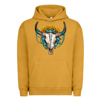 Pigment Peanut Butter sunflower gemstone bull skull Urban Hoodie - OliviaCreatesArt