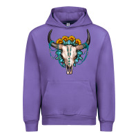 Tulip sunflower gemstone bull skull Urban Hoodie - OliviaCreatesArt