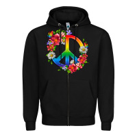 Black Peace Pride LGBTQ+ And Flowers Zipper Hoodie - BundleAndBundleShop