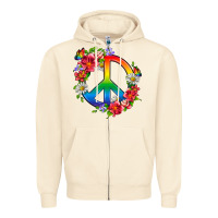 Sandshell Peace Pride LGBTQ+ And Flowers Zipper Hoodie - BundleAndBundleShop