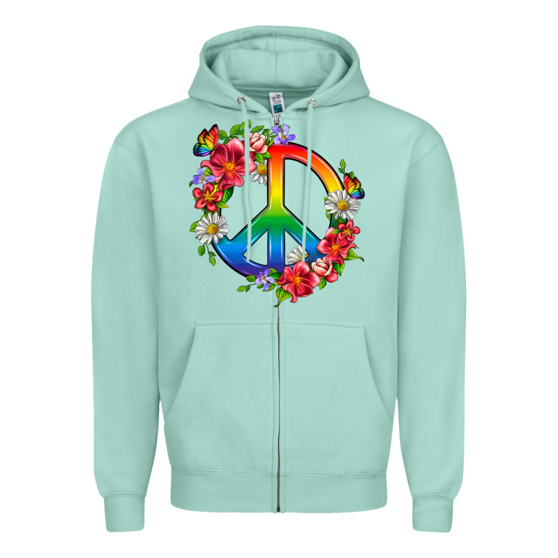 Peace Pride Lgbtq+ And Flowers Zipper Hoodie by BundleAndBundleShop | Teevron