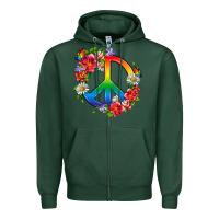 Sports Green Peace Pride LGBTQ+ And Flowers Zipper Hoodie - BundleAndBundleShop