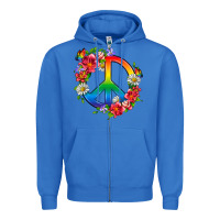 True Royal Peace Pride LGBTQ+ And Flowers Zipper Hoodie - BundleAndBundleShop