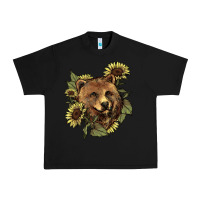 Black bear head sunflowers Urban Heavy Tee - NancyCooperArtShop