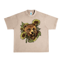 French Oak bear head sunflowers Urban Heavy Tee - NancyCooperArtShop
