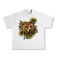 Lunar Rock bear head sunflowers Urban Heavy Tee - NancyCooperArtShop