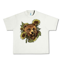 Pistachio bear head sunflowers Urban Heavy Tee - NancyCooperArtShop