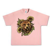 Salmon bear head sunflowers Urban Heavy Tee - NancyCooperArtShop