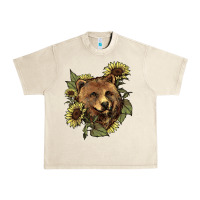 Sandshell bear head sunflowers Urban Heavy Tee - NancyCooperArtShop