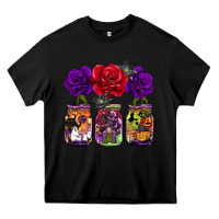 Black halloween jars rose Heavy Core Tee - BarkalooDesign