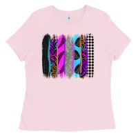 Bubblegum Pink race brushstrokes Ladies Tee - Zillion Design Studio