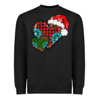 Black Christmas heart gemstones leopard Heavyweight Sweatshirt - BarkalooDesign