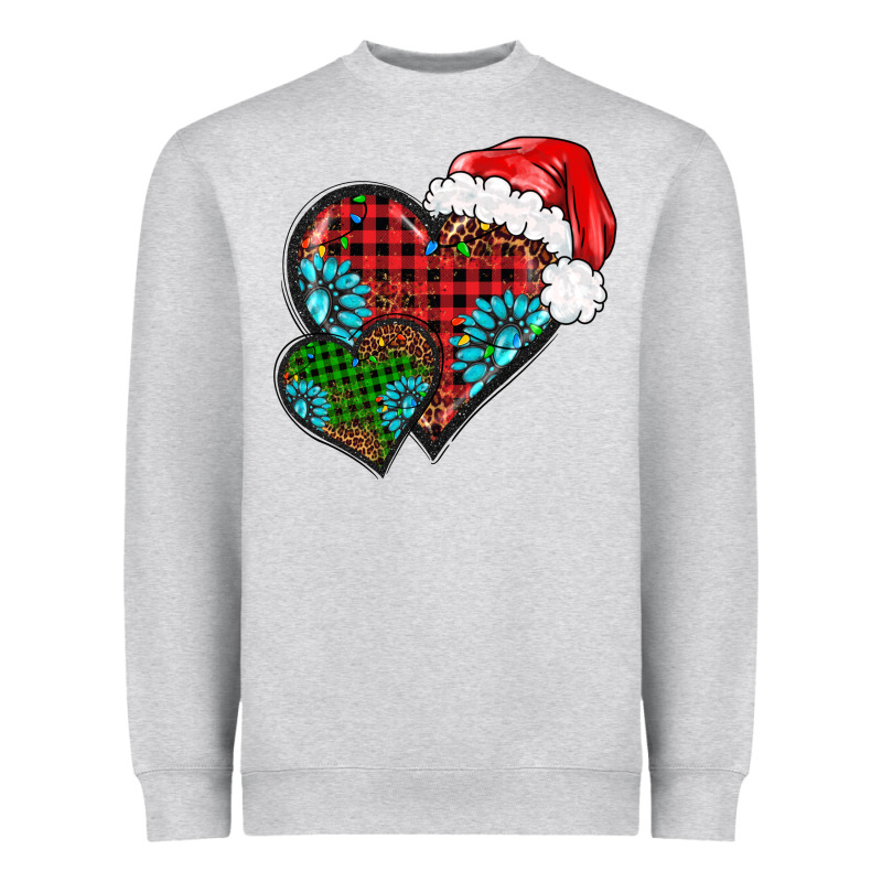 Christmas Heart Gemstones Leopard Heavyweight Sweatshirt by BarkalooDesign | Teevron