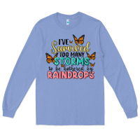 Colony Blue i have survived too many storms to be bothered by raindrops malia Long Sleeve Tee - MaliasSmallBusiness