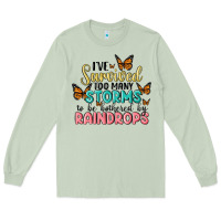 Matcha i have survived too many storms to be bothered by raindrops malia Long Sleeve Tee - MaliasSmallBusiness