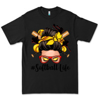 Black softball life messy bun Premium Tee - Zillion Design Studio