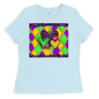Baby Blue mardi gras hearts Ladies Tee - JahusDesignShop