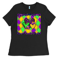 Black mardi gras hearts Ladies Tee - JahusDesignShop