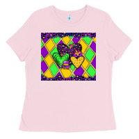 Bubblegum Pink mardi gras hearts Ladies Tee - JahusDesignShop