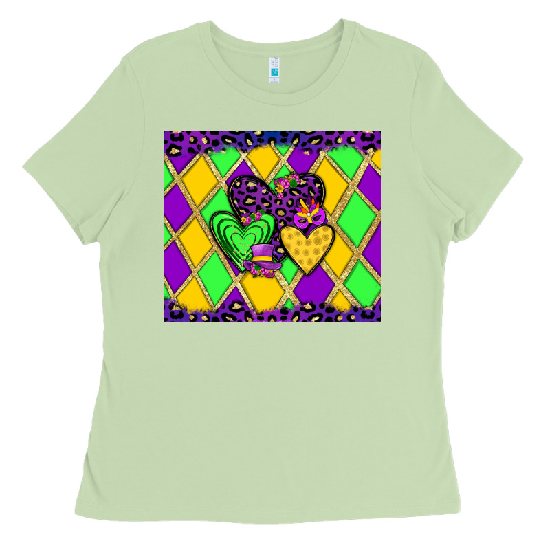Mardi Gras Hearts Ladies Tee by JahusDesignShop | Teevron