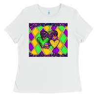 White mardi gras hearts Ladies Tee - JahusDesignShop
