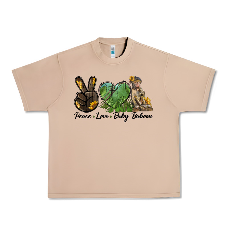 Peace Love Baby Baboon Urban Heavy Tee by LillyAllenDesigns | Teevron
