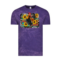 Cloud Purple western rooster coop animals sunflowers cowhide serape wooden Vintage Tee - Artiststas