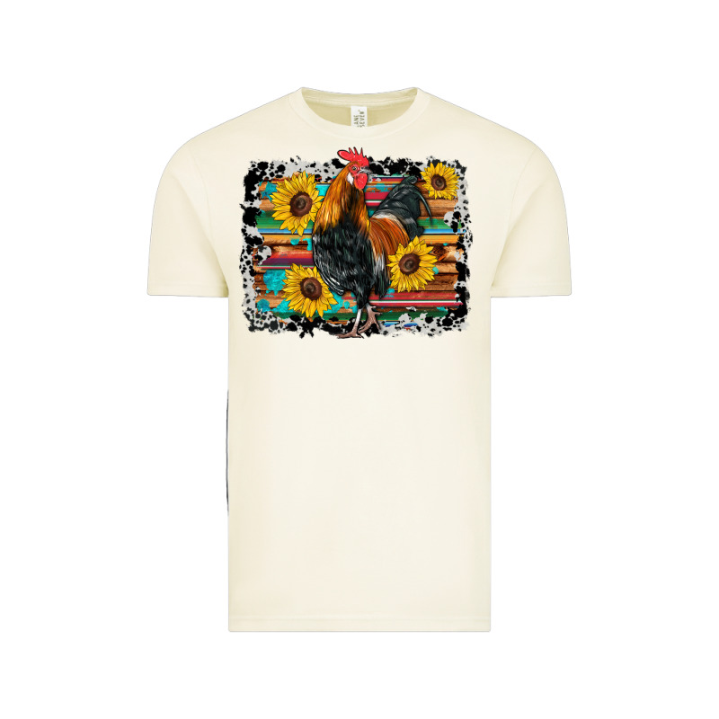 Western Rooster Coop Animals Sunflowers Cowhide Serape Wooden Vintage Tee by Artiststas | Teevron