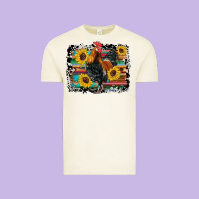 Western Rooster Coop Animals Sunflowers Cowhide Serape Wooden Vintage Tee Designed By Artiststas