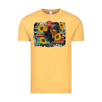 Vintage Mustard western rooster coop animals sunflowers cowhide serape wooden Vintage Tee - Artiststas