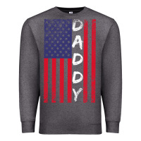Charcoal Heather Daddy American Flag Premium Sweatshirt - Bettercallsaul