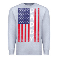 Heather Grey Daddy American Flag Premium Sweatshirt - Bettercallsaul