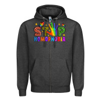 Charcoal Heather Western Stop Homophobia Zipper Hoodie - BundleAndBundleShop