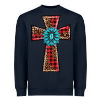 Navy christmas cross Heavyweight Sweatshirt - BarkalooDesign