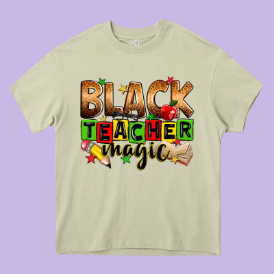 Black Teacher Magic Heavy Core Tee Designed By Zillion Design Studio