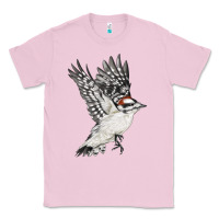 Bubblegum Pink Flying Downy Woodpecker Classic Tee - LillyAllenDesigns