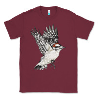 Burgundy Flying Downy Woodpecker Classic Tee - LillyAllenDesigns