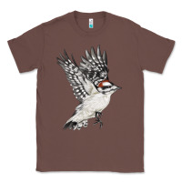Chestnut Flying Downy Woodpecker Classic Tee - LillyAllenDesigns