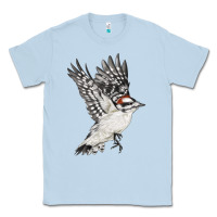 Dusty Blue Flying Downy Woodpecker Classic Tee - LillyAllenDesigns