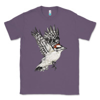 Lavender Flying Downy Woodpecker Classic Tee - LillyAllenDesigns