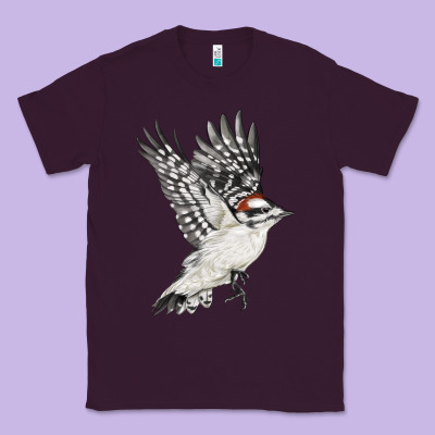 Flying Downy Woodpecker Classic Tee Designed By Lillyallendesigns