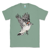 Sage Flying Downy Woodpecker Classic Tee - LillyAllenDesigns
