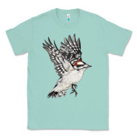 Seafoam Flying Downy Woodpecker Classic Tee - LillyAllenDesigns