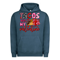 Pigment Midnight Navy tacos are my valentine Urban Hoodie - OliviaCreatesArt