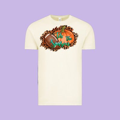 Tis The Season Football Pumpkin Vintage Tee Designed By Adodesignshop