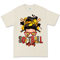 Bone softball mom messy bun Premium Tee - Zillion Design Studio