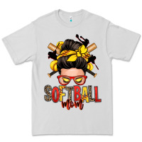 Dove Grey softball mom messy bun Premium Tee - Zillion Design Studio