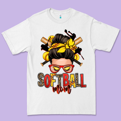 Softball Mom Messy Bun Premium Tee Designed By Zillion Design Studio
