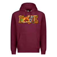 Burgundy Love with Turkey Premium Hoodie - texasbilliewilder